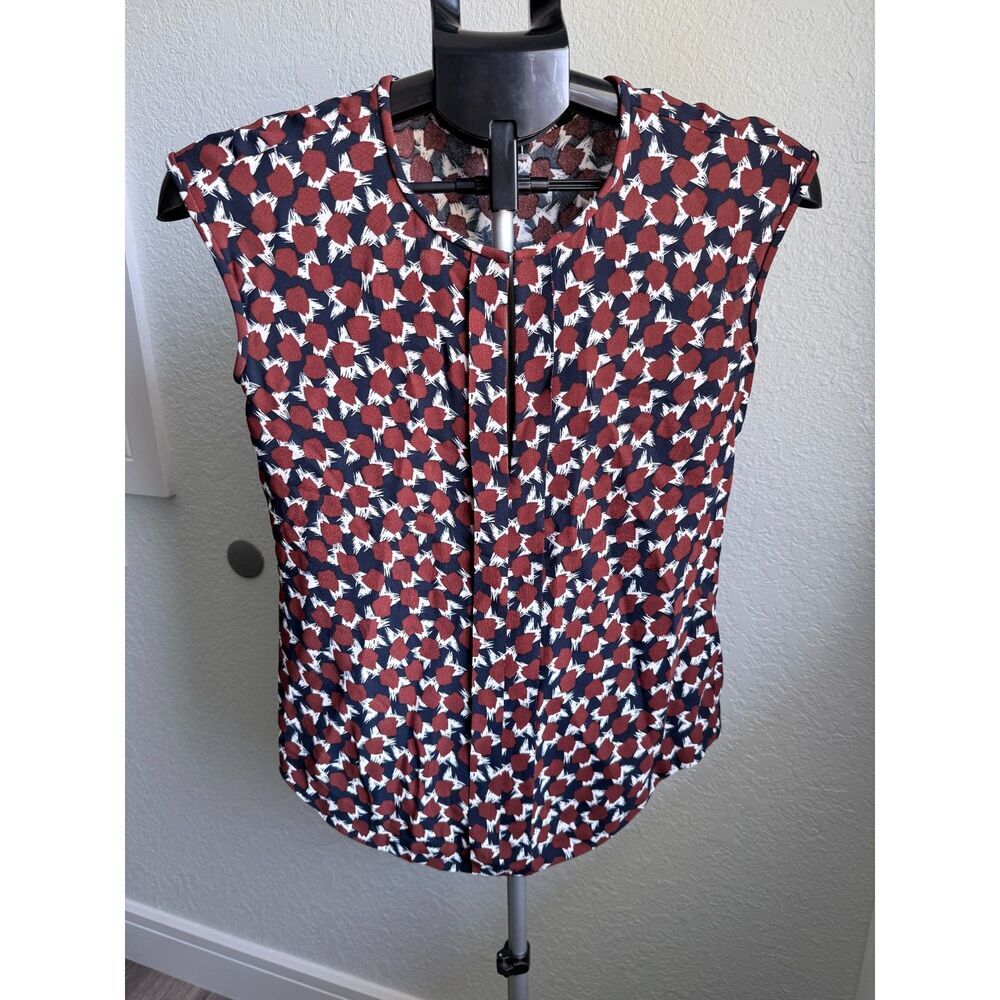 NWOT J.Crew Shattered Print Geometric Cap Sleeve Sleeveless Blouse Office 00